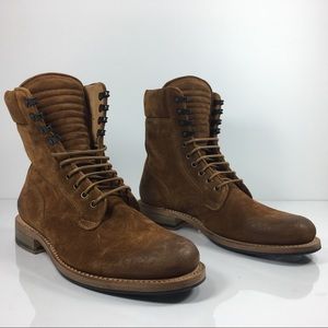 Rag & Bone Spencer Military Boots Cognac Suede